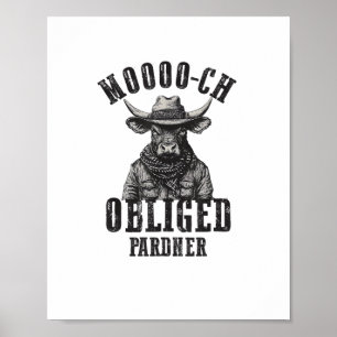 Poster Mooche de rodéo de cow-boy vintage