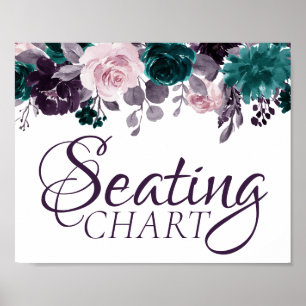 Poster Moody Boho   Eggplant Purple et assise Turquoise