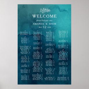 Poster Moody Ocean Aquarelle Organigramme alphabétique