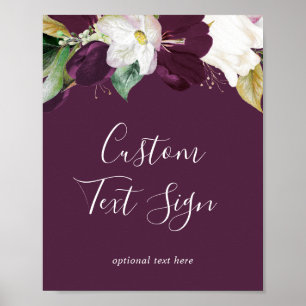 Poster Moody Plum Purple Cards & Gifts Custom Text Sign