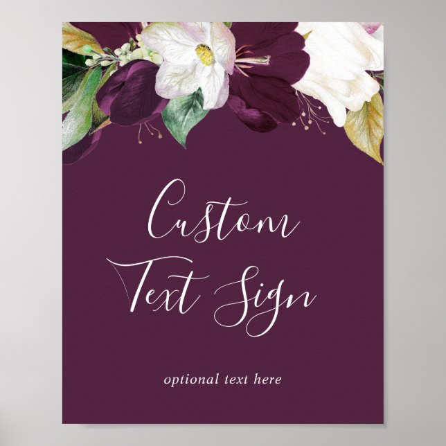 Poster Moody Plum Purple Cartes & Cadeaux Panneau Texte P (Devant)