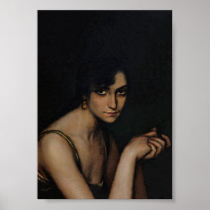 Poster Moody Woman Portrait Art Vintage