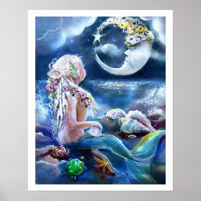 Poster Moon and Mermaid (Devant)