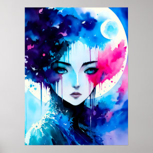 Poster Moon Child Anime Imaginaire Art