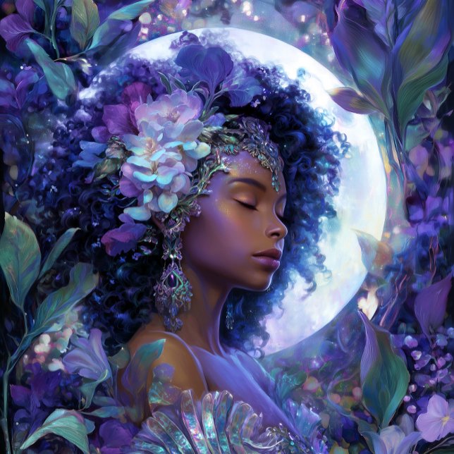 Poster Moon Goddess Black Fantasy Art Black Queen (Créateur téléchargé)