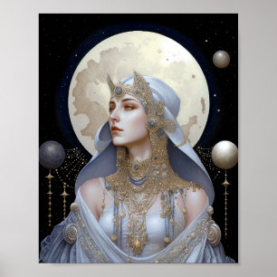 Poster Moon Goddess Queen Imaginaire Art