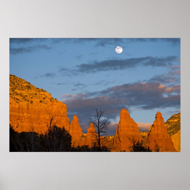 Poster Moon Over Sedona, Arizona 2222 (Devant)