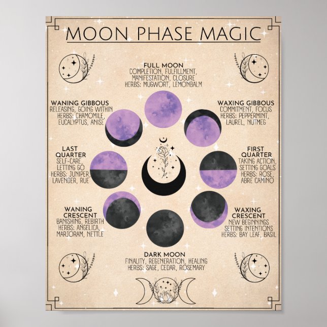 Poster Moon Phase Art Moon Magie (Devant)