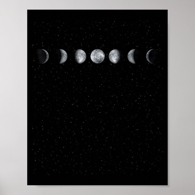 Poster Moon Phase Scientist Gift Astronomy  (Devant)