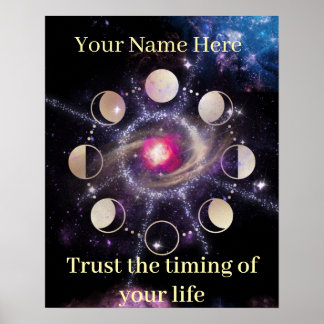 Poster Moon Phases Sacred Geometry Wall Art