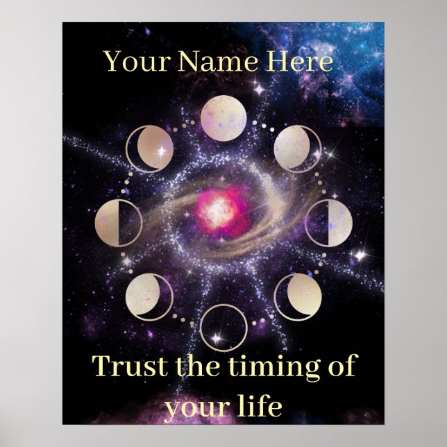 Poster Moon Phases Sacred Geometry Wall Art (Devant)