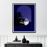 Moon Print, Moderne Boho Wall Art,