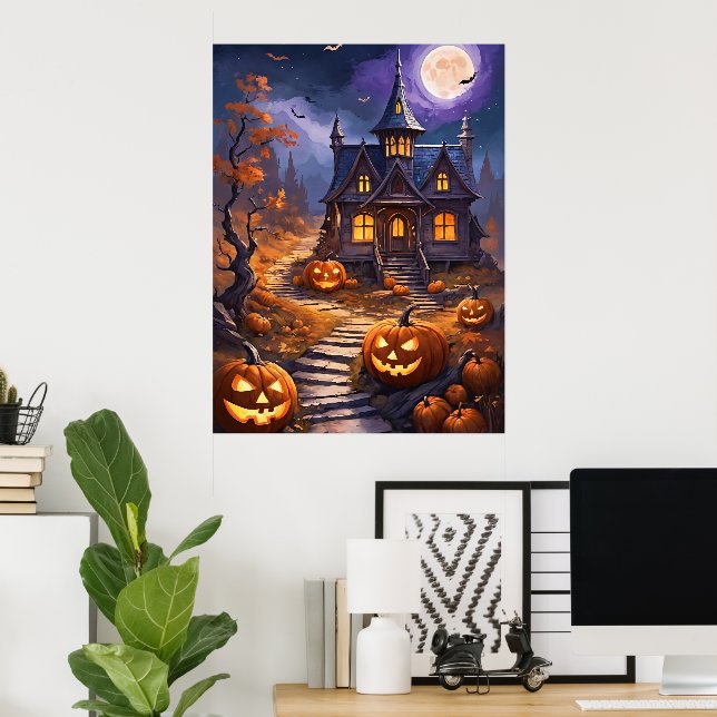 Poster Moonlit Haunt : Un Imaginaire d'Halloween (Bureau à domicile)