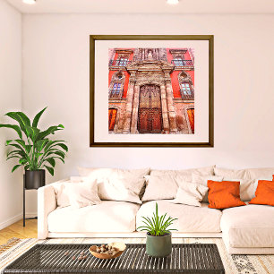 Poster Moorish San Miguel de Allende Porte Brown et orang