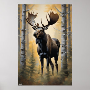 Poster   Moose   Painting Style 