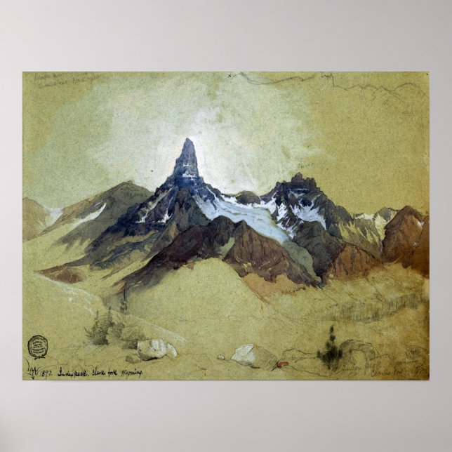Poster Moran - Index Peak Clark's Fork Wyoming 1892 (Devant)
