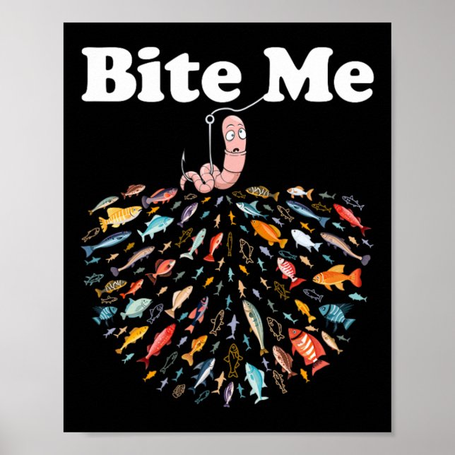 Poster Mords Moi Pêche Unique - Cadeau Pour Les Amateurs  (Devant)