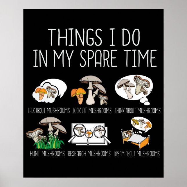 Poster Morel Mushroom Hunter Gift Fugi Foraging Mushrooms (Devant)