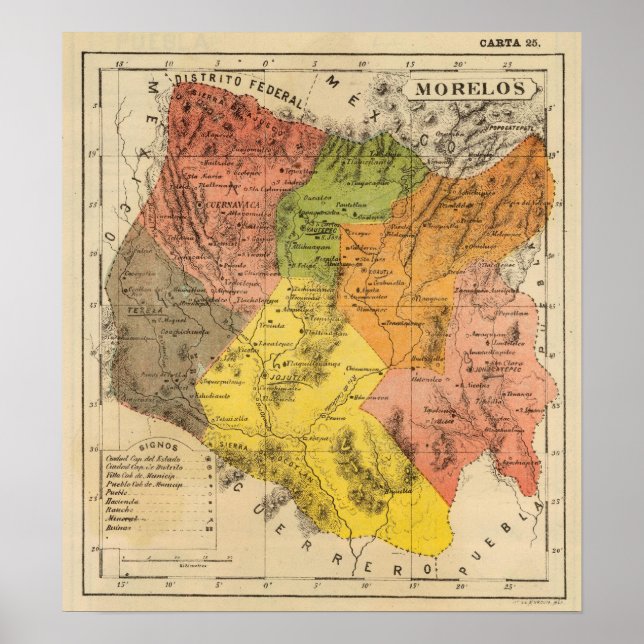 Poster Morelos, Mexique (Devant)