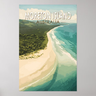 Poster Moreton Island Australie Travel Art Vintage