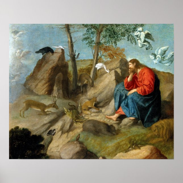 Poster Moretto da Brescia Christ dans le désert (Devant)