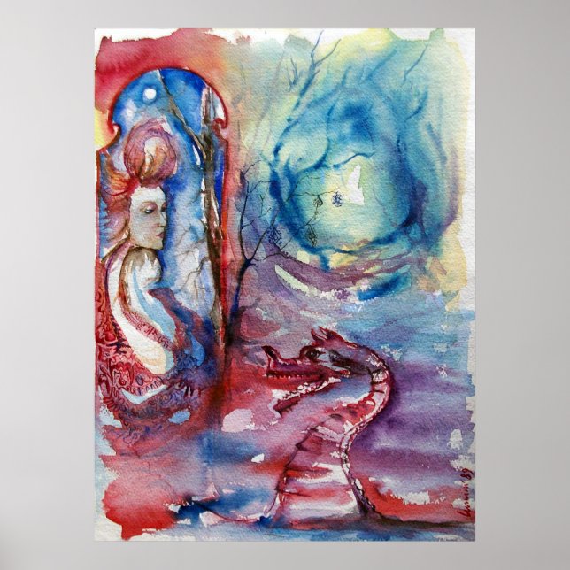 Poster MORGANA / Magie et mystère Imaginaire bleu rose (Devant)