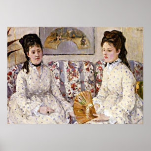 Poster Morisot : Deux soeurs sur un canapé
