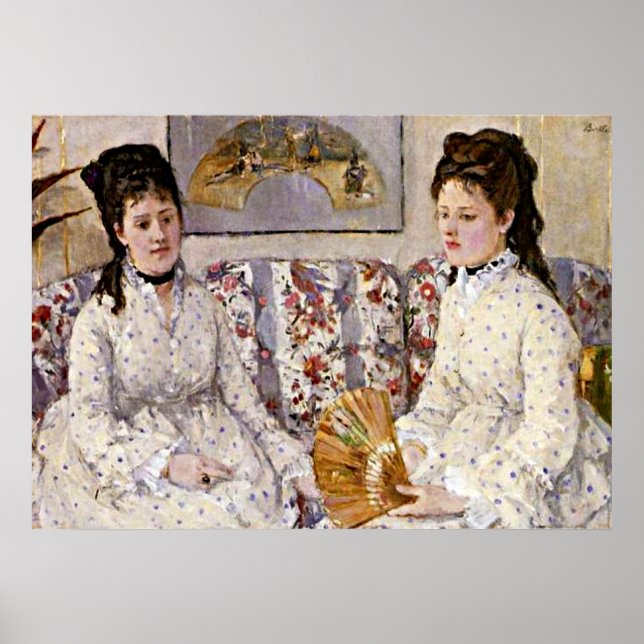 Poster Morisot : Deux soeurs sur un canapé (Devant)