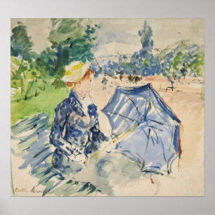 Poster Morisot - Femme assise avec du bois 1885
