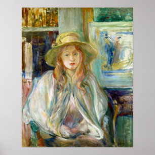 Poster Morisot - Fille au chapeau de paille 1892