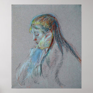 Poster Morisot - Fille aux cheveux longs 1890