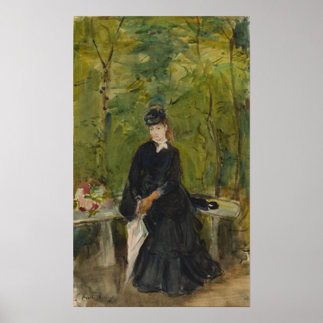 Poster Morisot - Jeune Dame Assis Sur Un Banc 1864 (Devant)