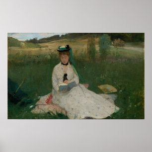 Poster Morisot - Lecture Avec Parapluie Vert 1873