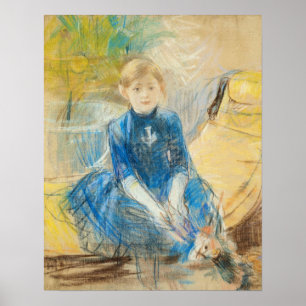 Poster Morisot - Petite Fille En Robe Bleue 1886
