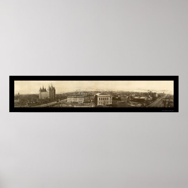 Poster Mormon Temple Birdseye Photo 1910 (Devant)