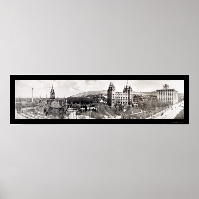 Poster Mormon Temple Grounds Photo 1912 (Devant)