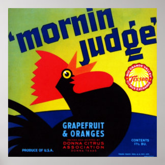 Poster Mornin Juge Grapefruit et Oranges