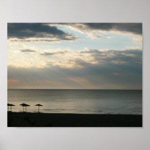 Poster Morning sky over beach in Greece Scenery Photo
