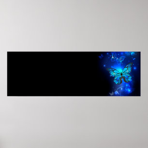Poster Morpho Butterfly in the Dark Background