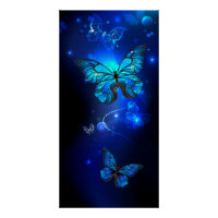 Morpho Butterfly in the Dark Background
