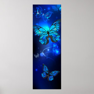 Poster Morpho Butterfly in the Dark Background