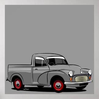 Poster Morris Minor 1000 pickup gris