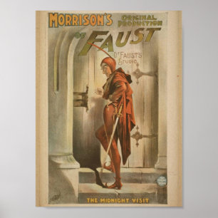Poster Morrison's of Faust, 'The Midnight Visit' Vintage