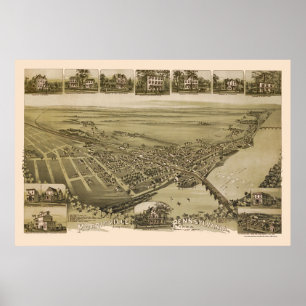 Poster Morrisville, carte panoramique de PA - 1893