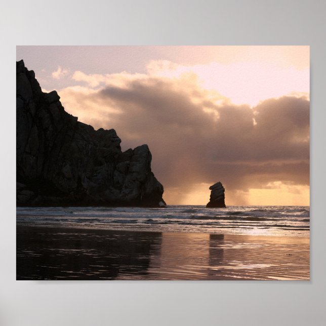 Poster Morro Rock Beach Sunset Photo (Devant)