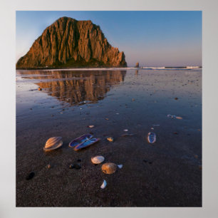 Poster Morro Rock Reflétant Le Sable Humide