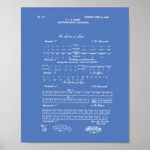 Poster Morse Code 1848 Brevet Art Plan directeur