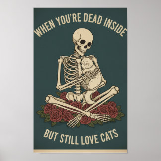 Poster Mort à l'intérieur, chat à l'extérieur