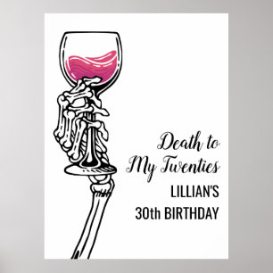 Poster Mort à mes 20 ans Vin d'anniversaire
