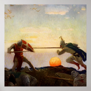 Poster "Mort du roi Arthur et de sir Mordred" par NC Wyet
